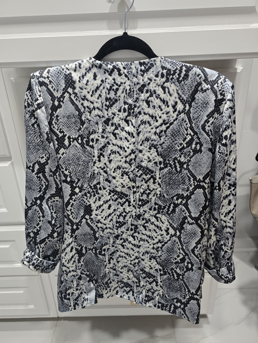 Ellison Snakeskin Print Blazer Small Statement Jacket Office Chic - Picture 4 of 5